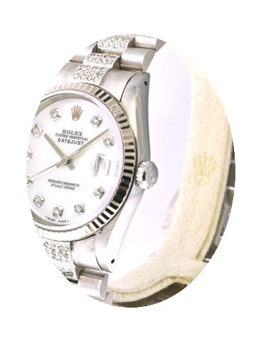 Rolex Mens Datejust in Steel & White...