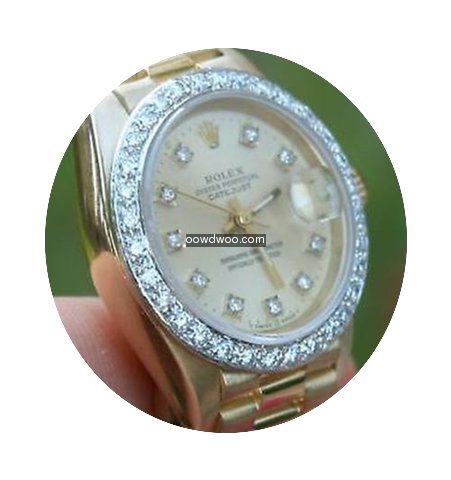 Rolex Ladies 18k Gold Datejust President...