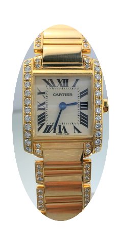 Cartier Diamond 18K 750 Gold Tank Franca...