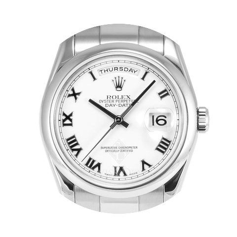Rolex Day-Date White Gold White Roman Nu...