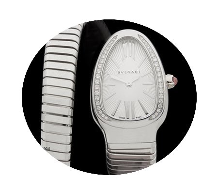 Bulgari Tubogas Serpenti Diamonds Stainl...