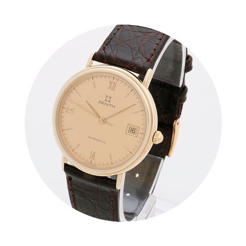 Zenith 9k Yellow Gold Automatic 34mm Box...