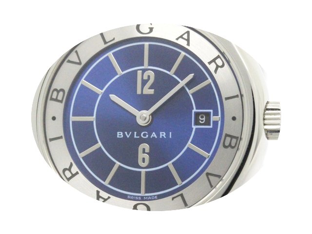 Bulgari Polished Solotempo Steel Leather...