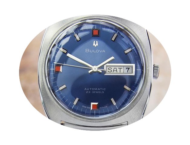 Bulova Vintage Rare Stainless Steel Swis...