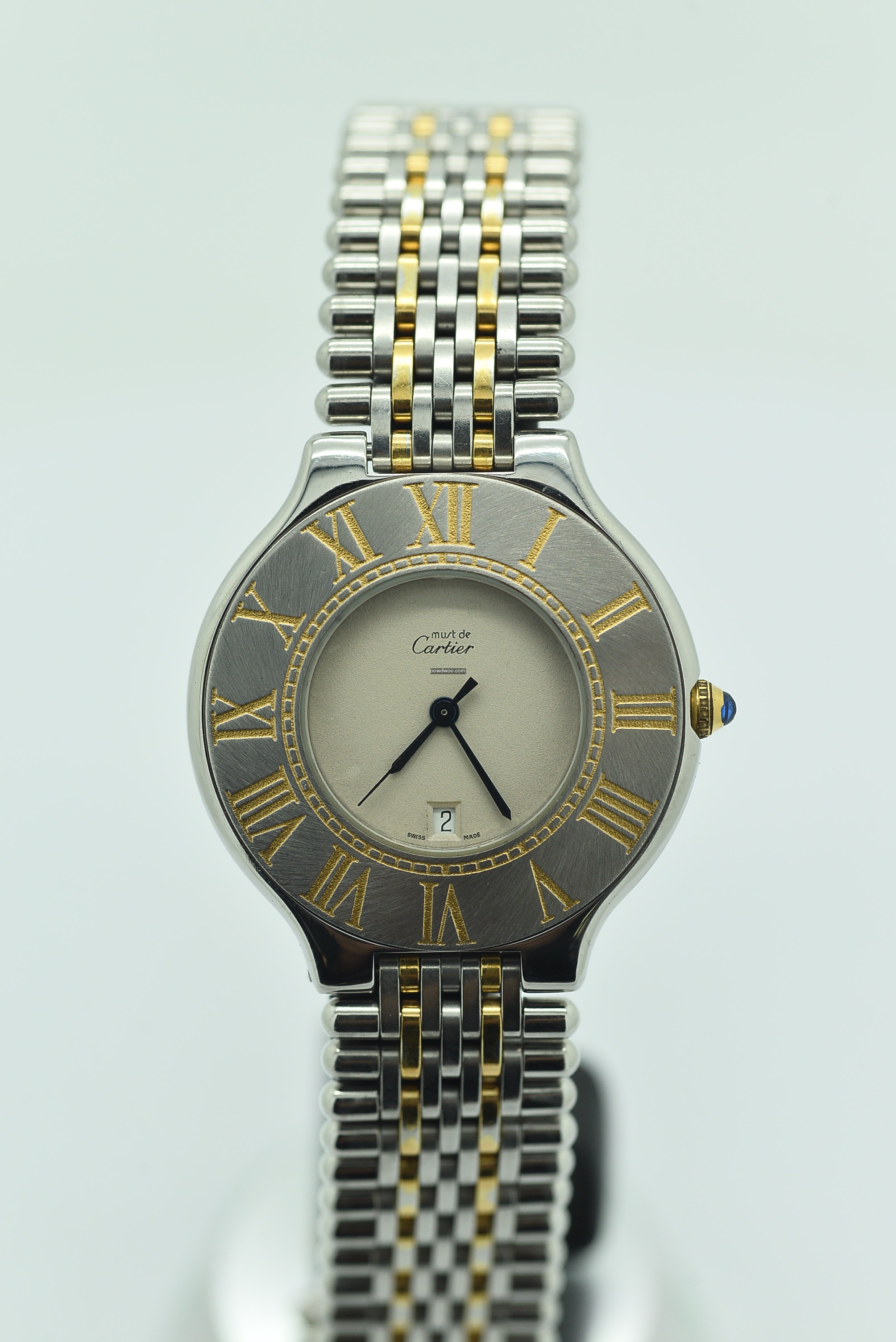 CARTIER MUST WHITE 18k & Stainless Steel...