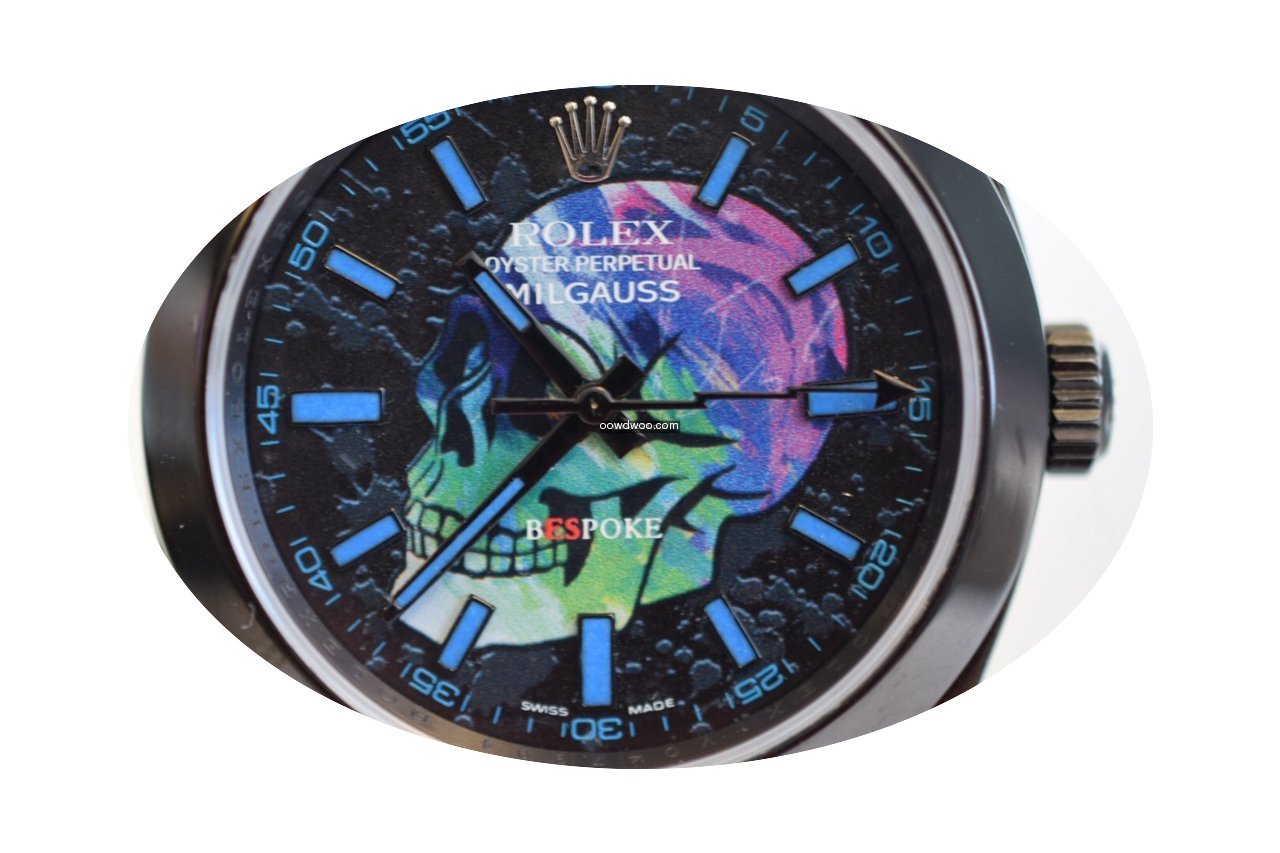 Rolex Milgauss SKULL - Custom PVD Skull ...