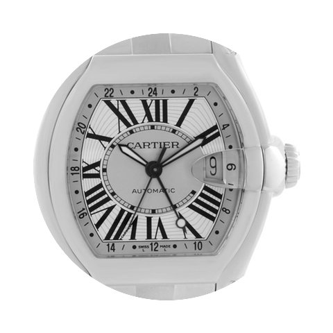 Cartier Roadster Gmt Silver Dial Stainle...