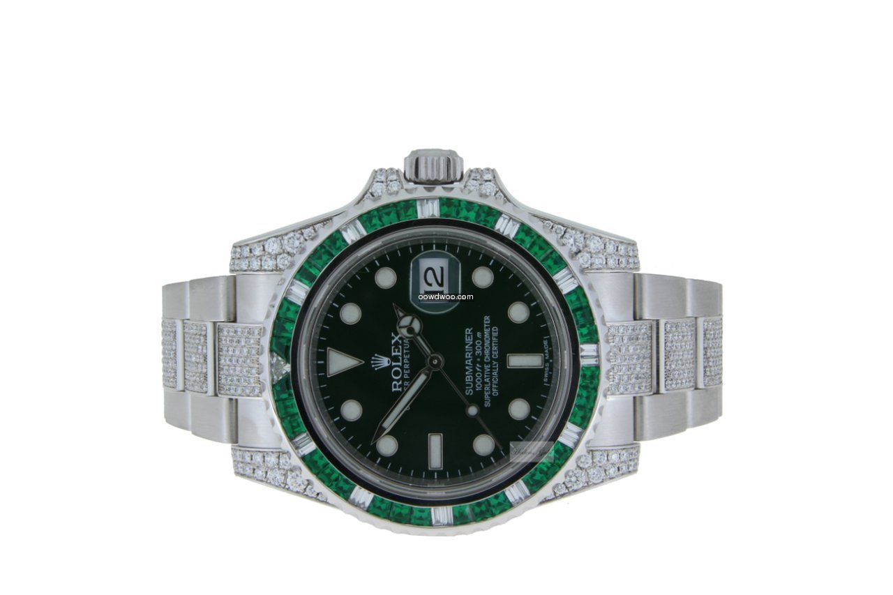 Rolex Submariner Hulk Diamond and Emeral...