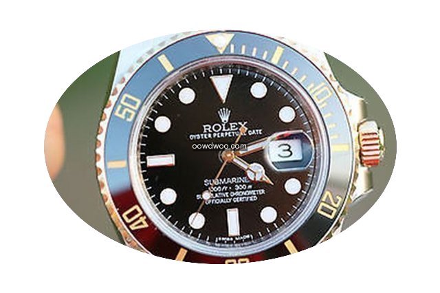 Rolex Mens Submariner Black 40mm 18k Gol...