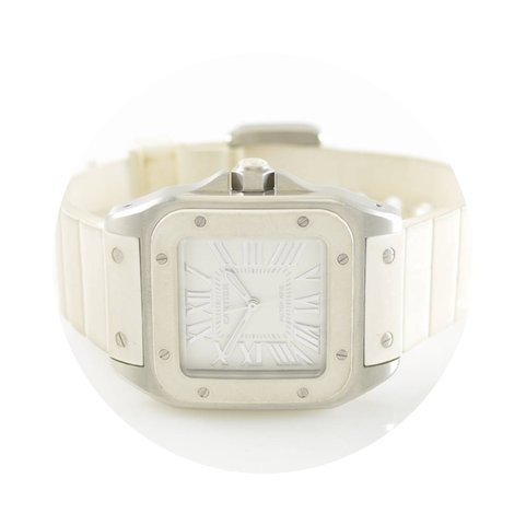 Cartier Santos 100 MM Rubber...