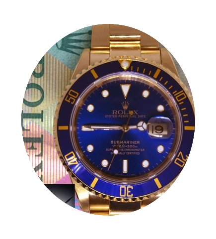 Rolex Submariner 18k Yellow Gold Mens Di...