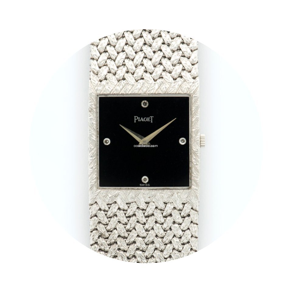 Piaget White Gold Rectangular Onyx & Dia...