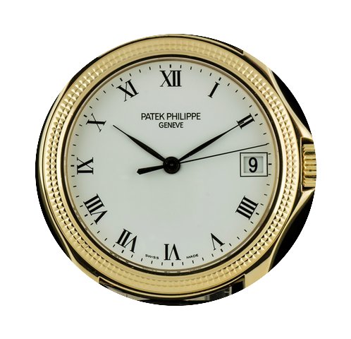 Patek Philippe 18k Yellow Gold White Rom...