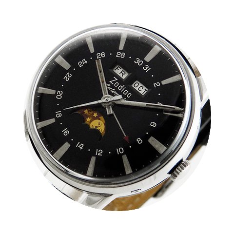 Zodiac triple calendar moonphase automat...