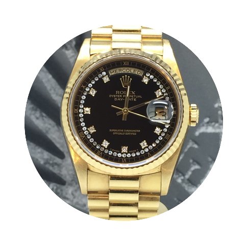 Rolex Day-Date Yellow Gold Diamond Strin...