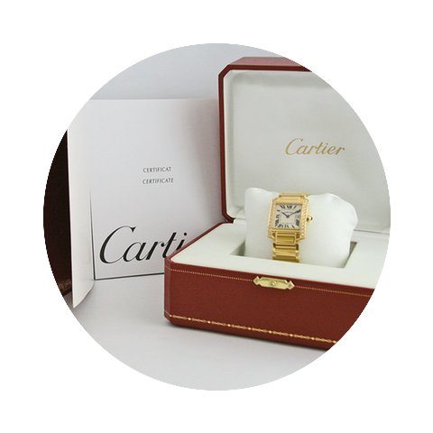 Cartier Tank Francaise 2466 GOLD and DIA...