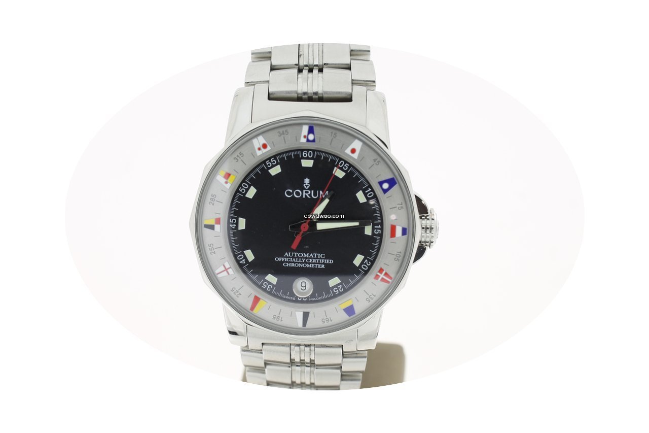 Corum Admirals Cup Steel Black Dial 30mm...