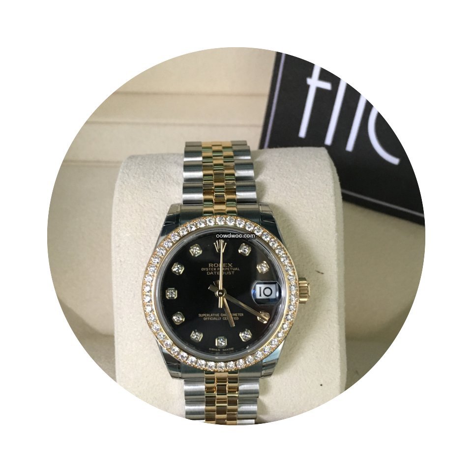 Rolex 178383 Datejust 31MM Black Diam...