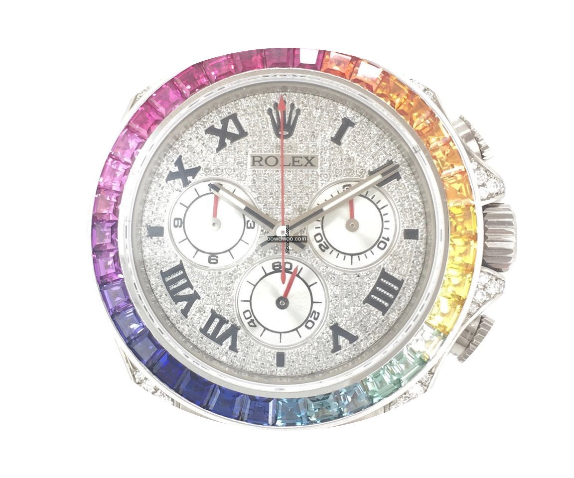 Rolex Daytona Rainbow Weißgold Pave Dia...