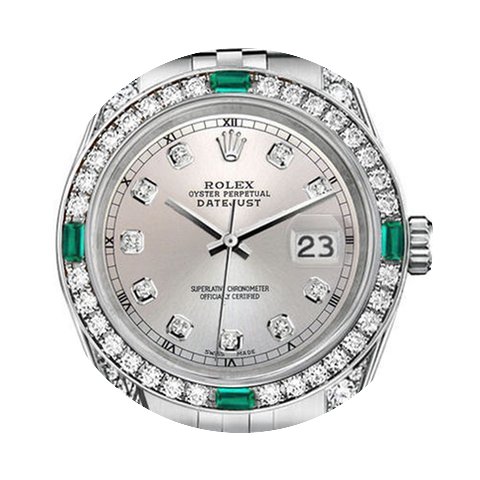 Rolex 36mm Datejust Silverdial Diamond J...