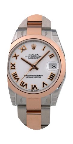 Rolex Datejust Midsize white roman oyste...