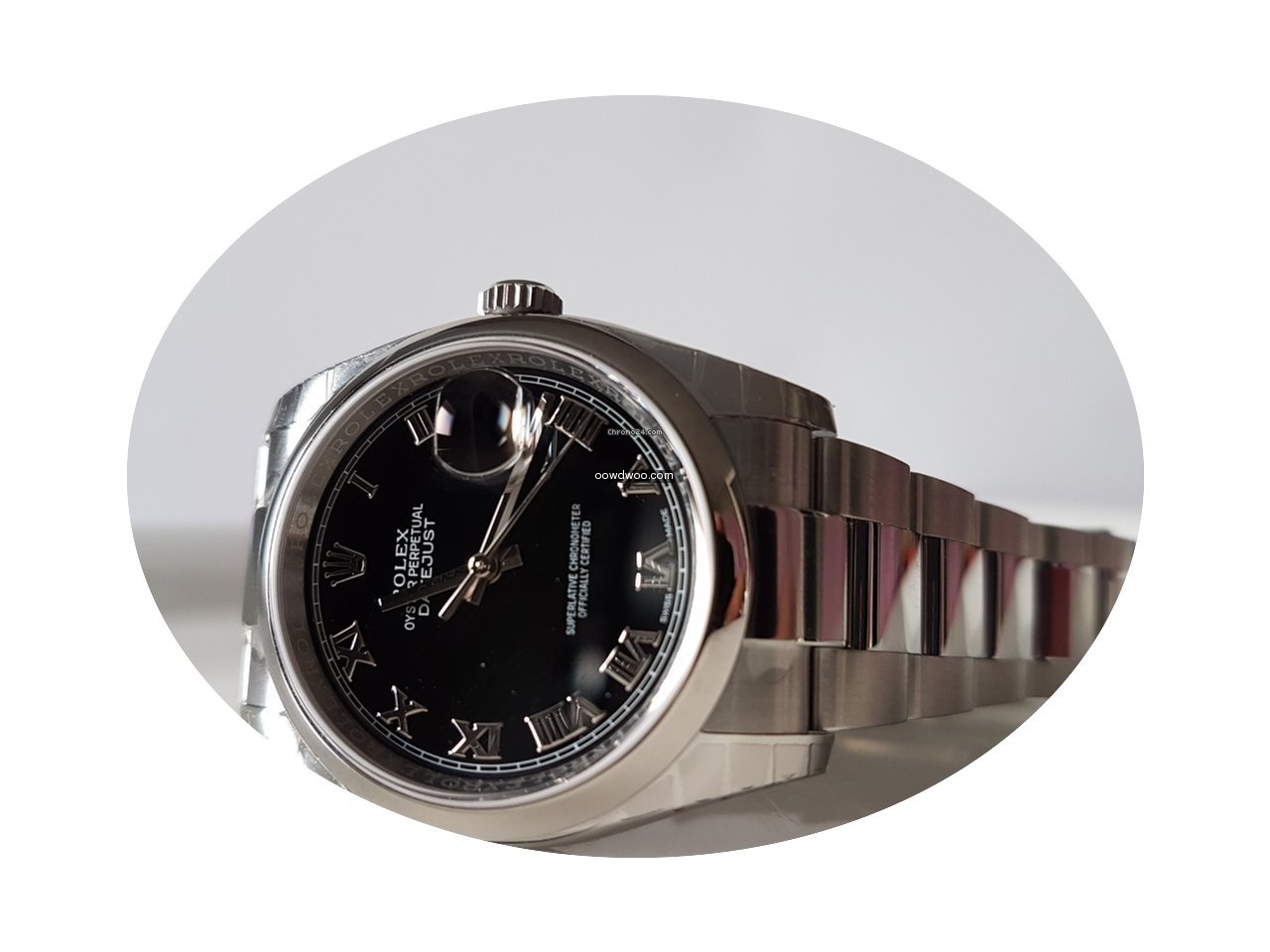Rolex datejust 116200 black romain dial ...