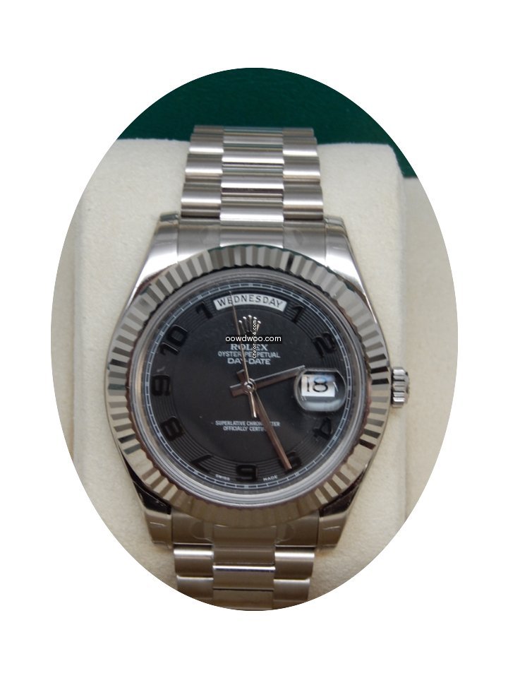 Rolex Day-Date II 218239 Black Arabic Di...