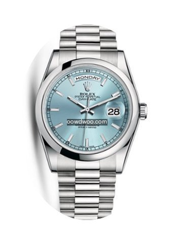 Rolex Day-Date 36mm Platinum Domed Bezel...