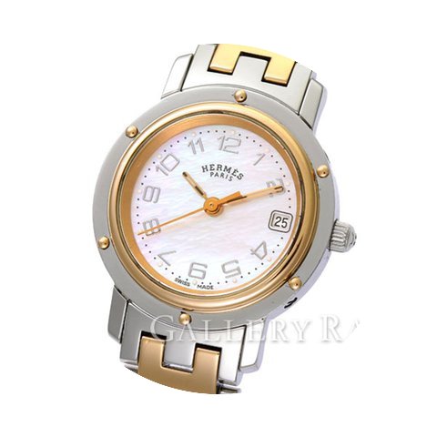 Hermès Clipper Date Pink Shell Quartz 2...