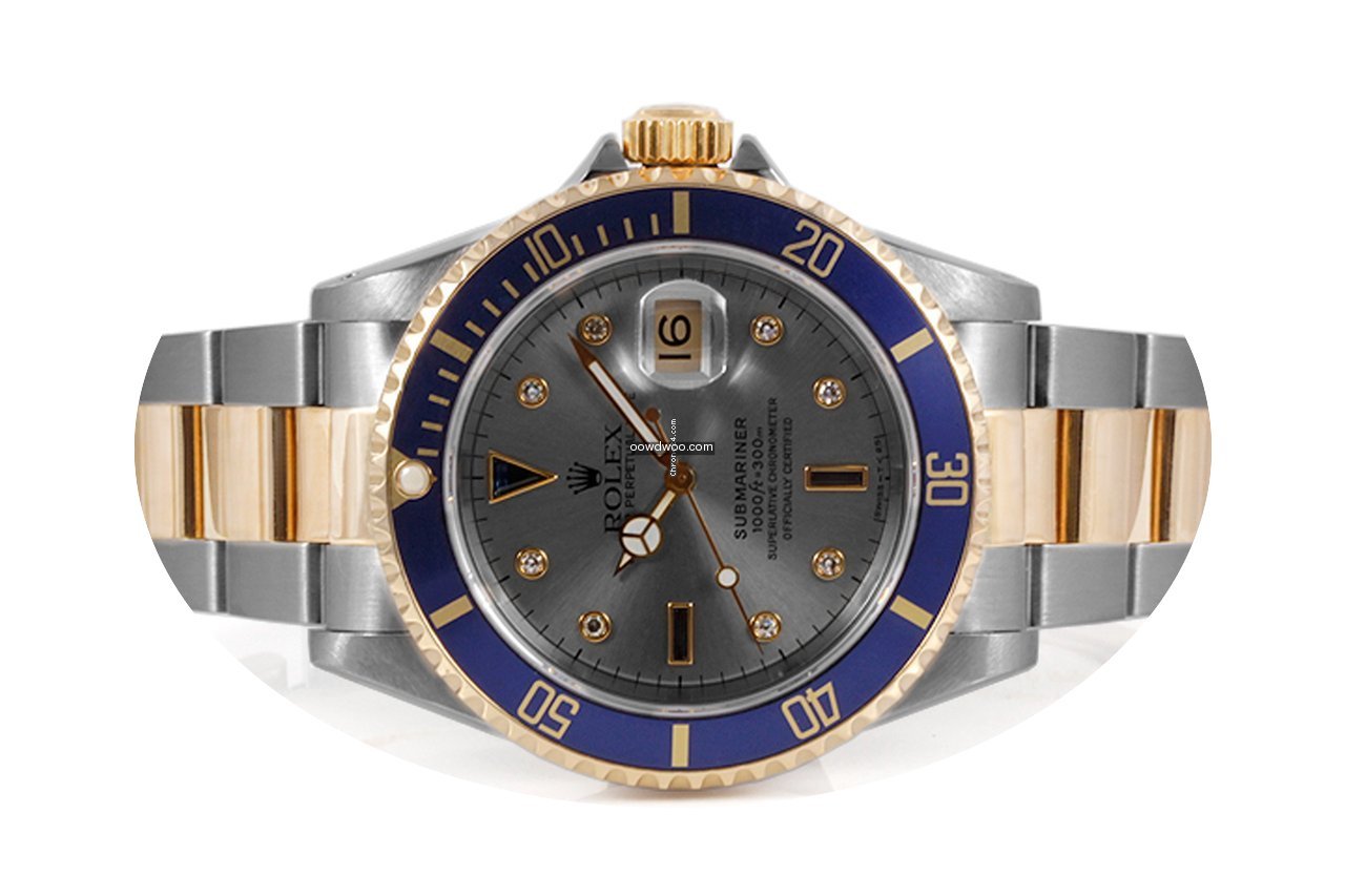 Rolex Submariner Date Silver Serti Diamo...