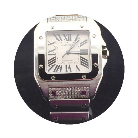 Cartier SANTOS 100 XL STELL & DIAMON...