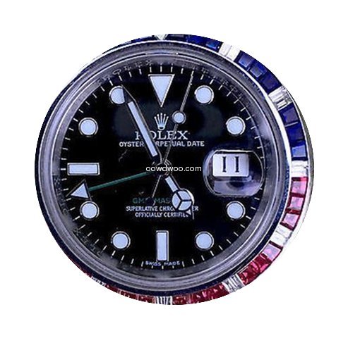 Rolex Gmt Ii Steel Diamond Lugs Ruby Sap...
