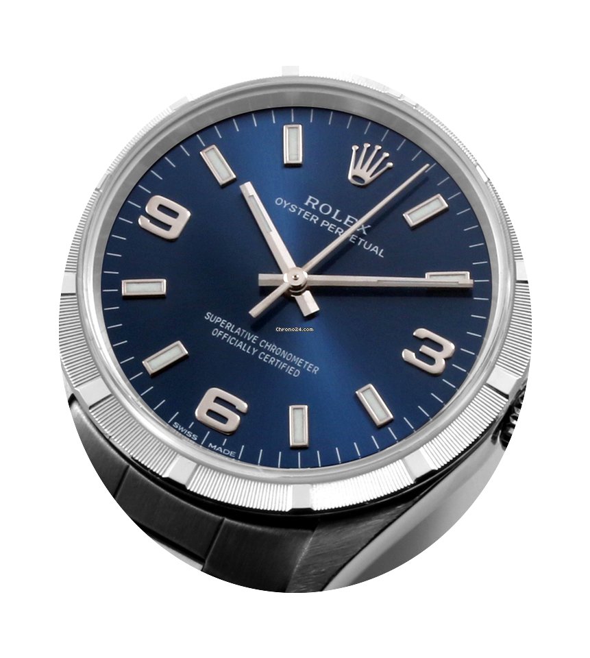Rolex 34mm Oyster Perpetual Military Blu...