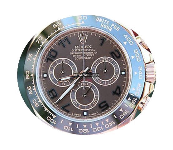 Rolex Mens Daytona 18k Rose Gold Chocola...