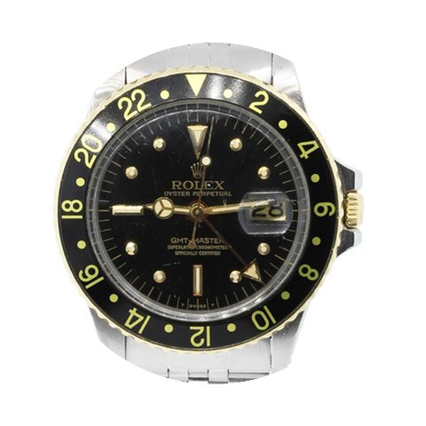 Rolex 1675 GMT Master Two Tone Black Dia...