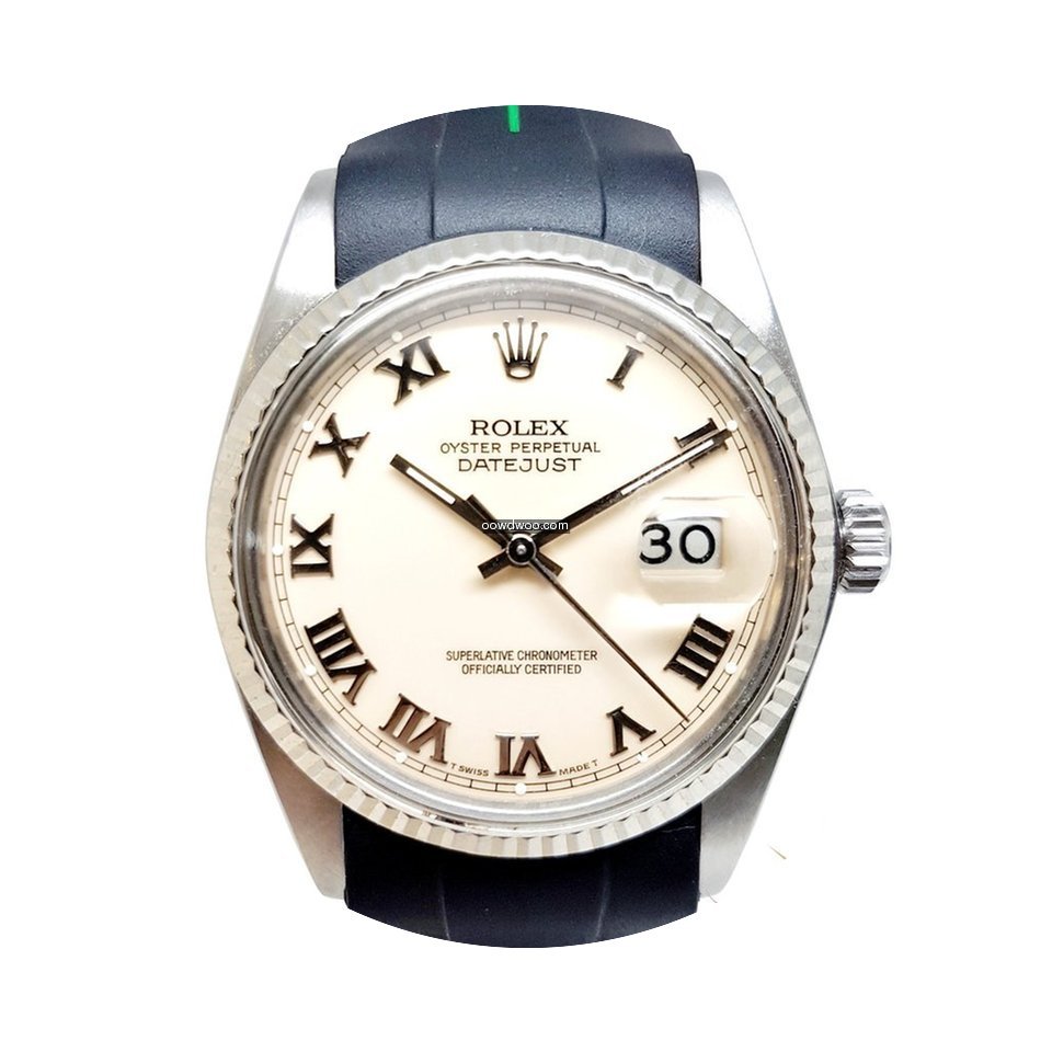 Rolex Datejust Rare Ivory Roman Dial Yea...