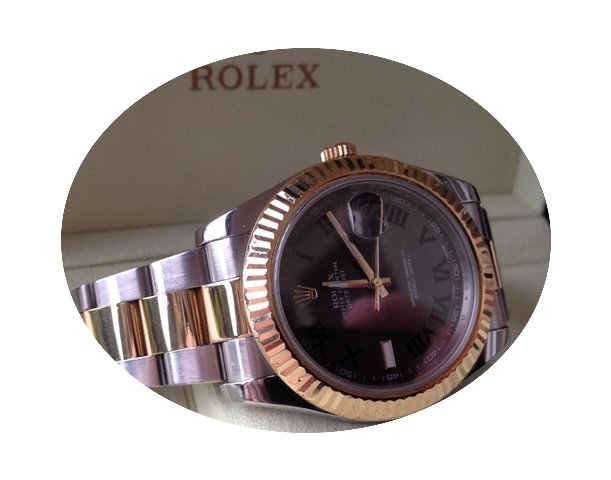 Rolex Oyster Datejust Gold Steel Grey Ro...