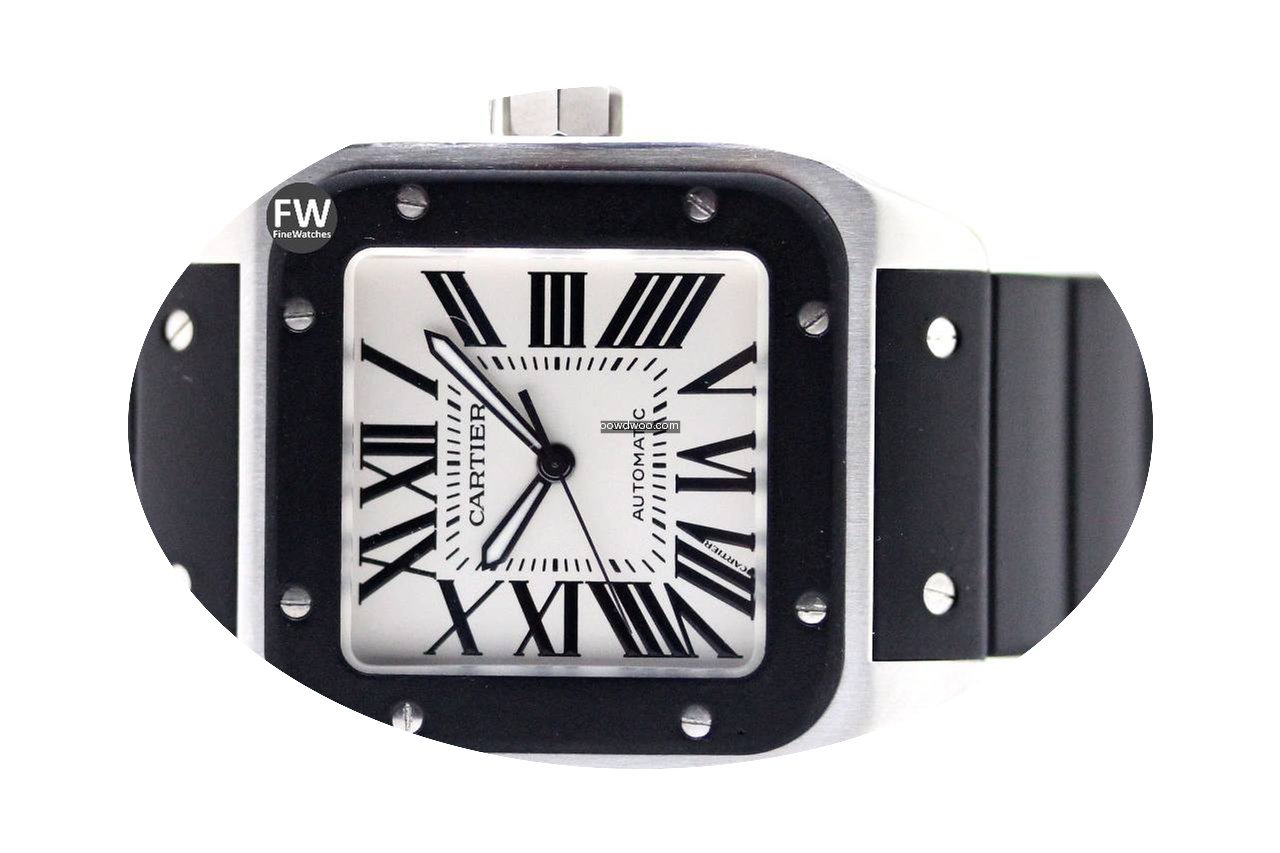 Cartier Santos 100 Rubber & Steel...