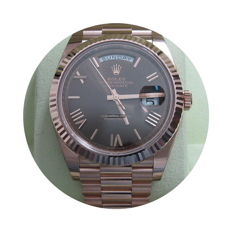 Rolex Day-Date 40 18K Everose Gold/Choco...