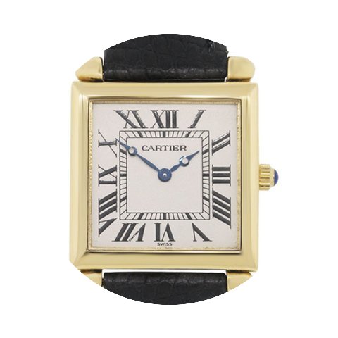 Cartier Tank Obus 1630 18k Gold on Leath...