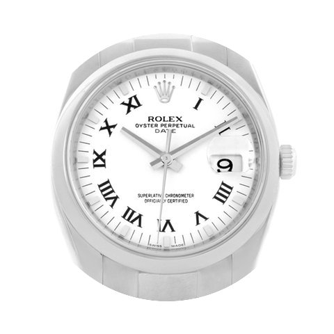 Rolex Date Stainless Steel White Roman D...