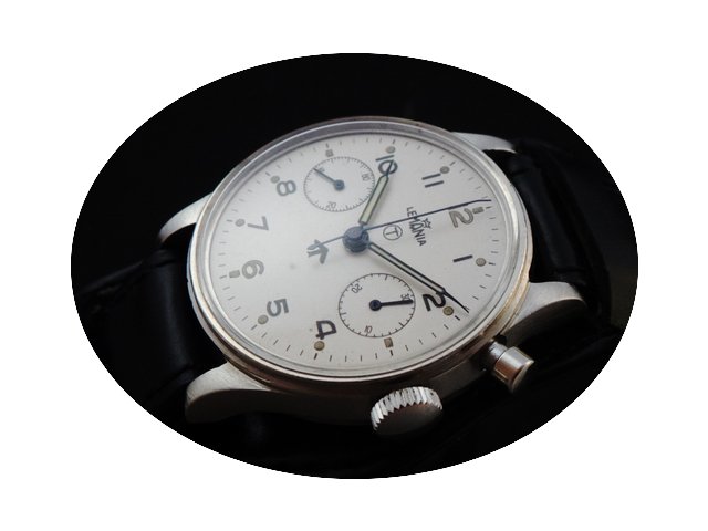 Lemania Vintage Military Monopusher Chro...