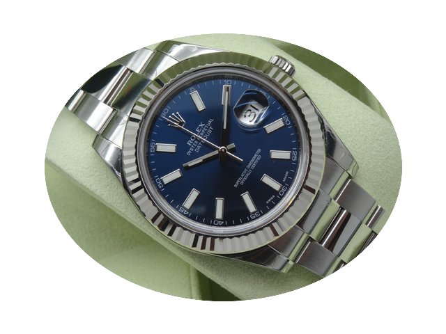 Rolex 116334 DateJust II Blue Index...