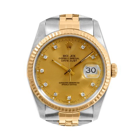 Rolex Mens 2tone Datejust - Champagne Di...