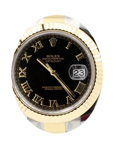 Rolex Datejust II 116333 Black Roman Flu...