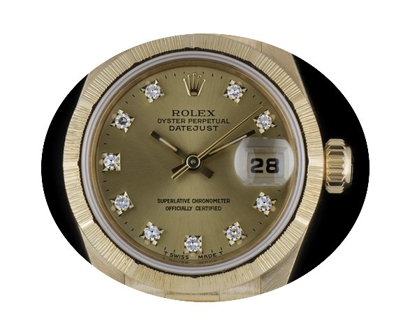 Rolex 18k Y/G O/P Bark Finish Diamond Di...