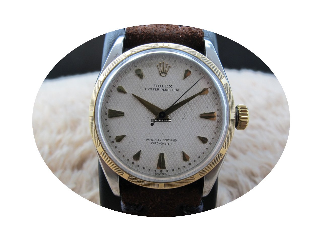 Rolex BUBBLEBACK 6303 2-Tone with Waffle...