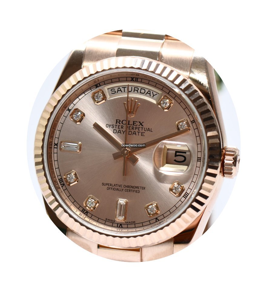 Rolex Day Date Rose Gold Diamant Blatt R...