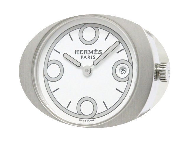 Hermès Barenia Rondo Steel Leather Quar...