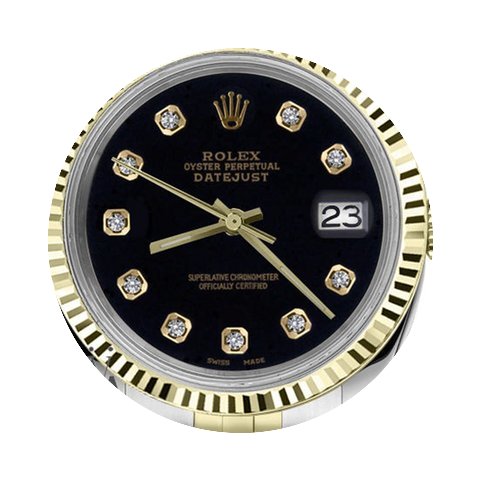 Rolex Men`s Rolex 36mm Datejust2tone Bla...